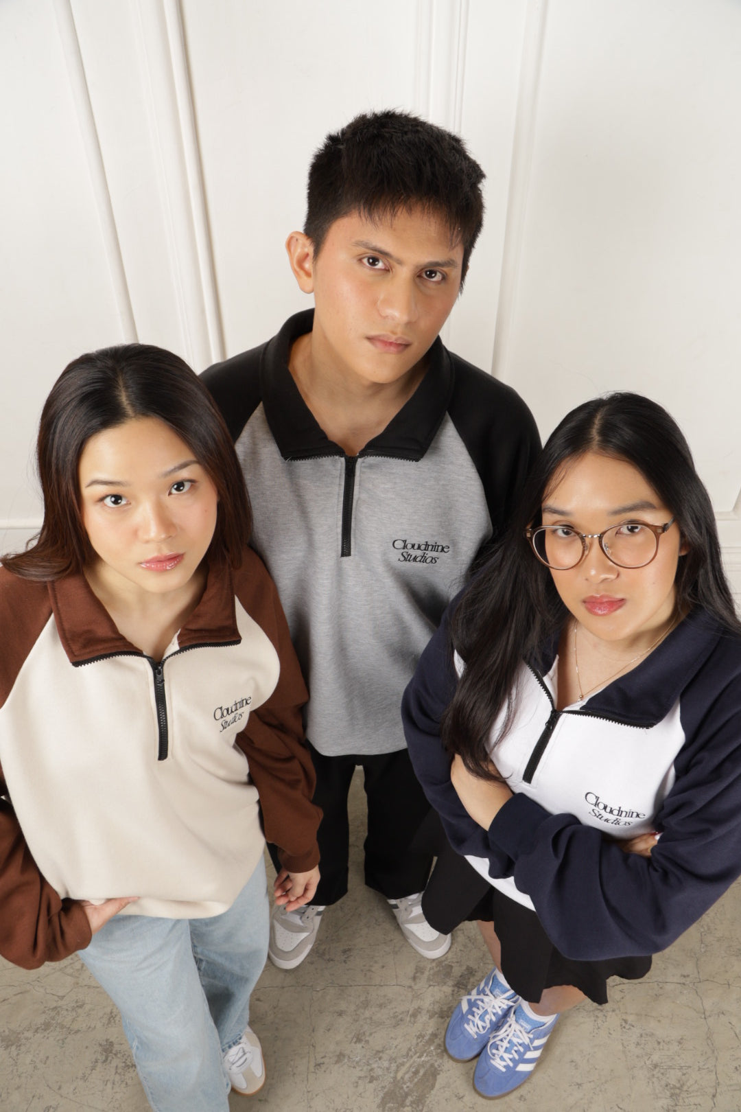 Two-Tone Halfzip Sweater